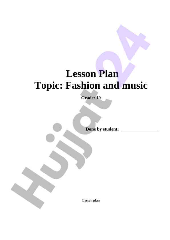 Moda va musiqa mavzusi uchálish plani