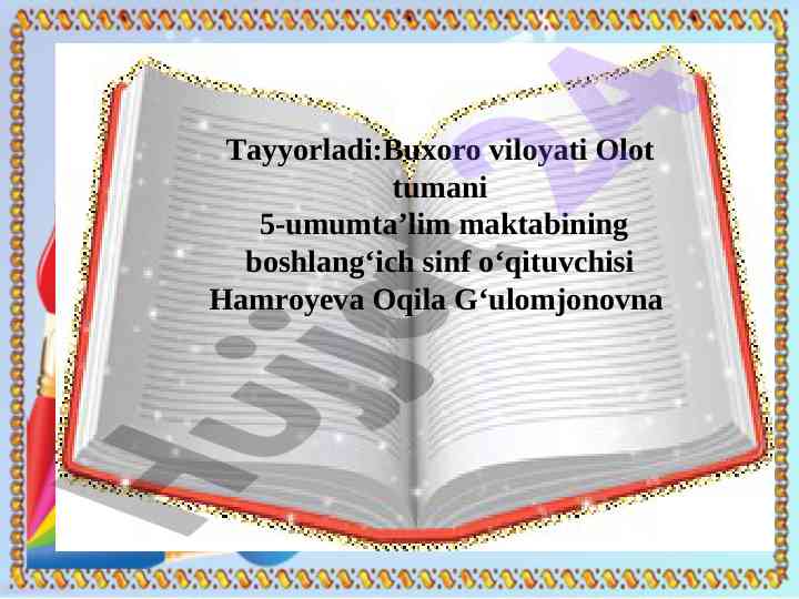 Ona tili bo‘yicha testlar va vazifalar