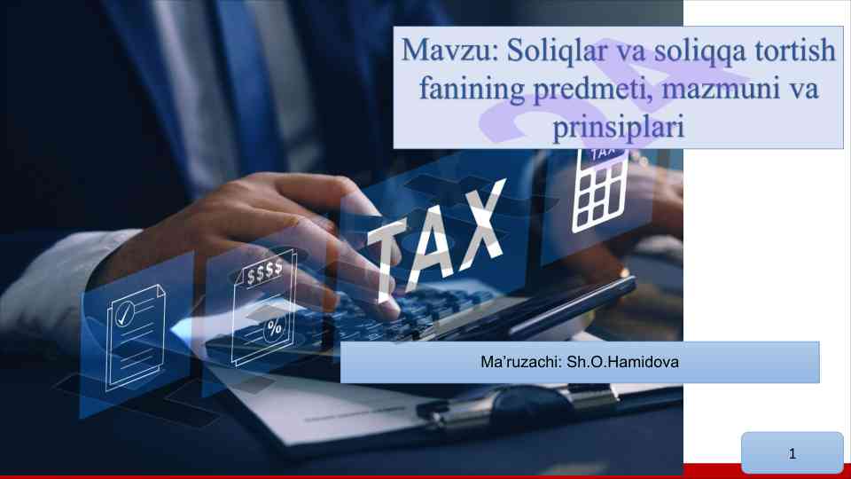 Soliqlar va soliqqa tortish fanining maqsadi