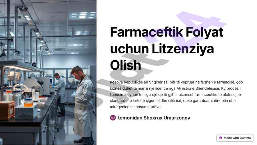 Licencimi i bizneseve farmaceutike ne kosove