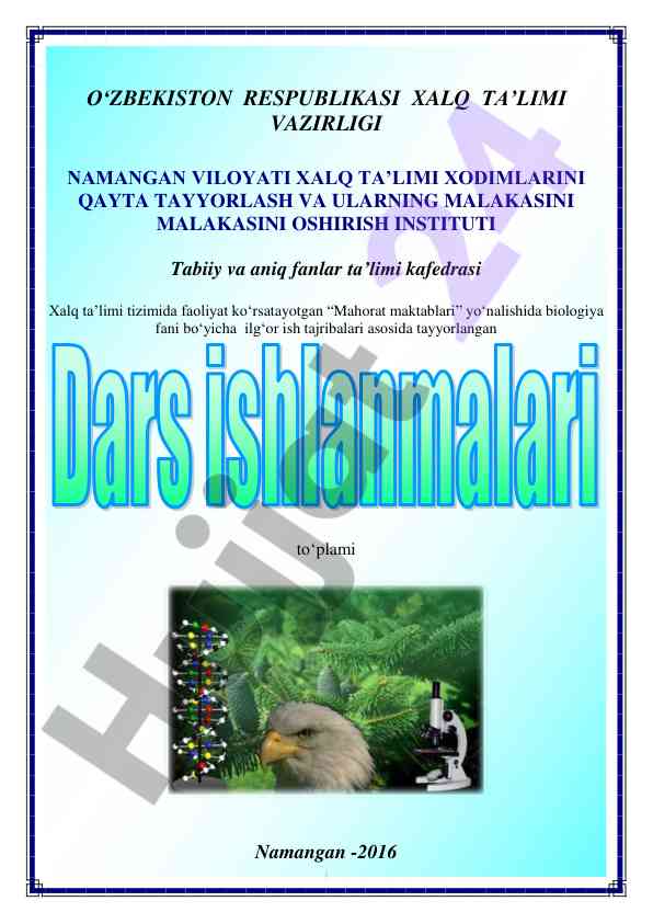 Biologiya fani bo‘yicha ulg‘or ish tajribalari to‘plami