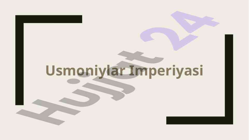 Usmoniylar imperiyasi tarixi va halifalik
