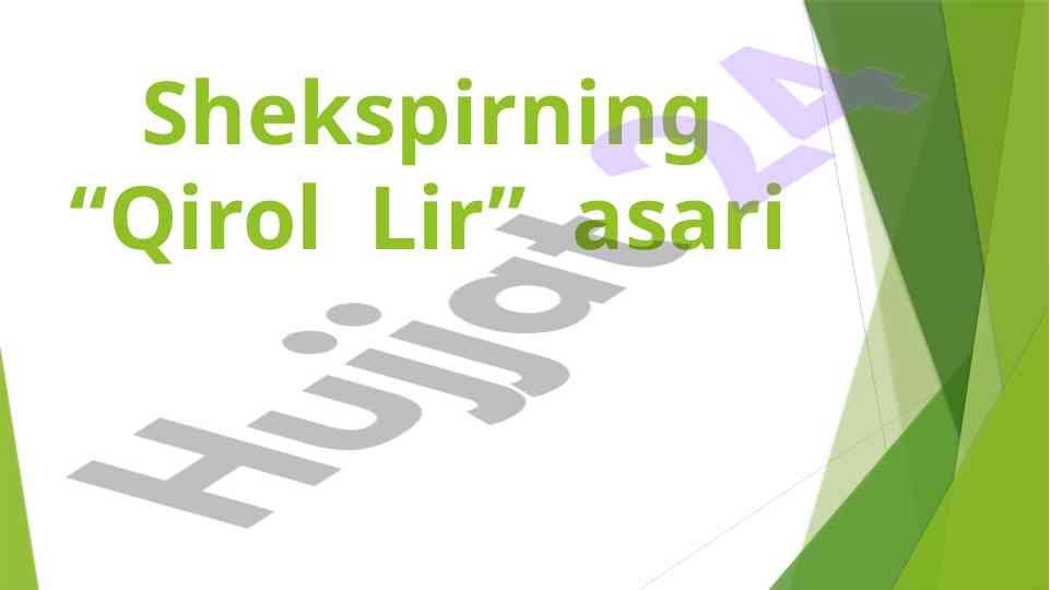 Shekspirning qirol lir tragediyasi tahlili