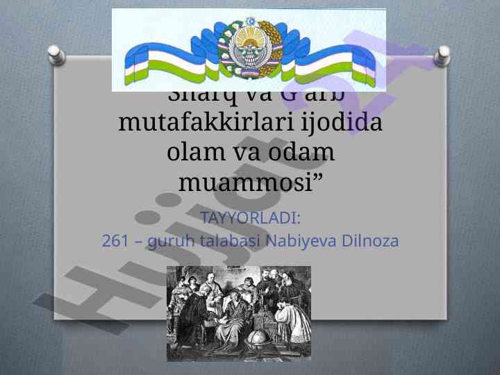 Olam va odam muammosi yechimlari tahlili