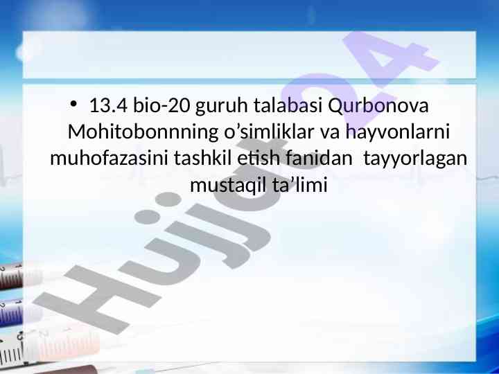 Yalpiznamolar qabilasi haqida mustaqil ish