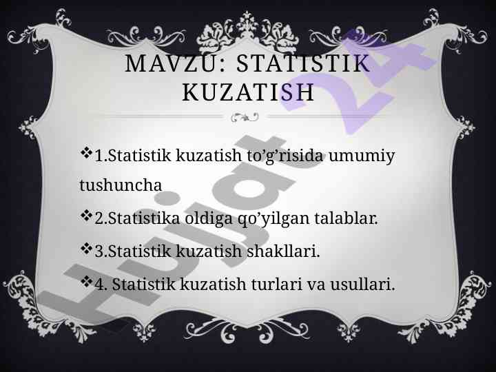 Statistik kuzatish: tushuncha va talablar