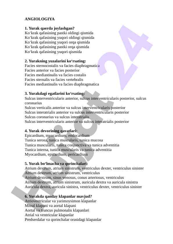 Yurak tashqi tuzilishi va qavatlari