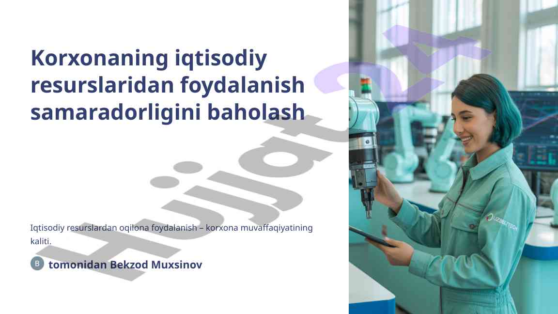 Iqtisodiy resurslardan foydalanish samaradorligini baholash