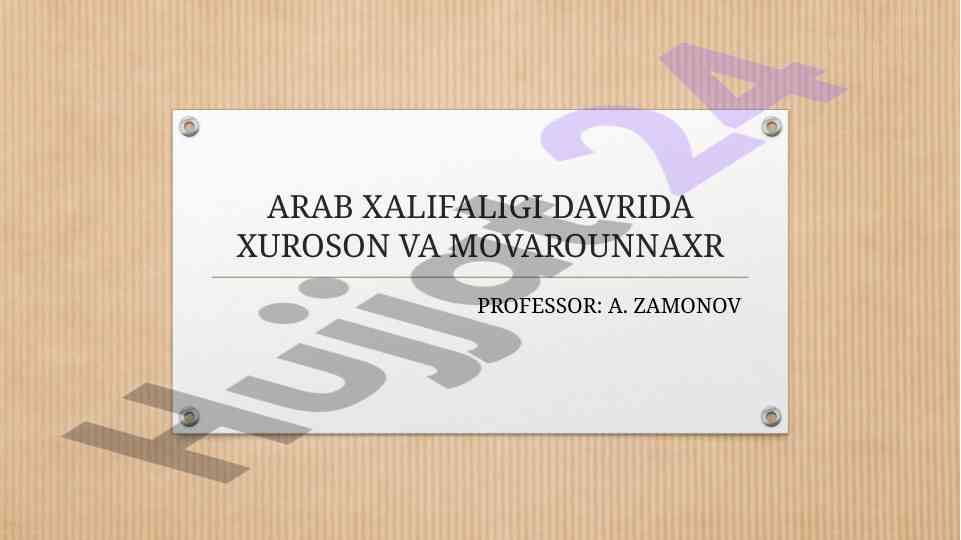 Islom dini va tarqalishi o‘rta osiyoda arab istilolari