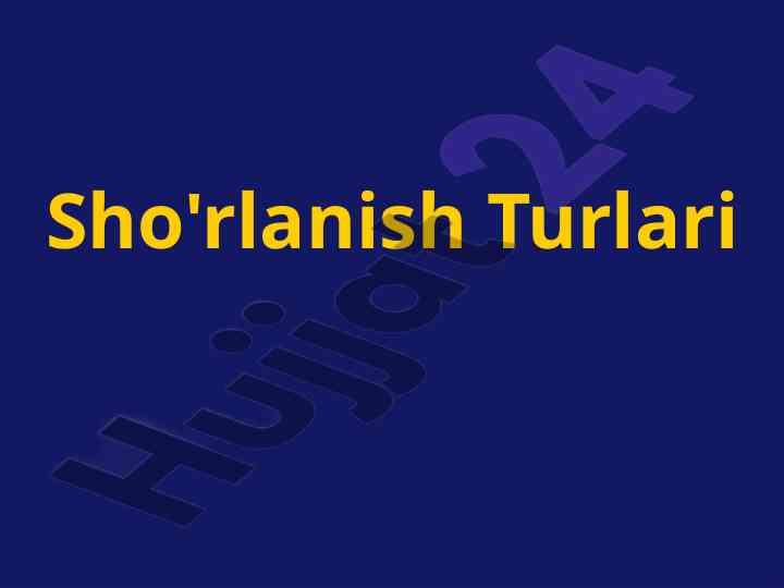 Sho'rlanish turlari va ularning ta'siri