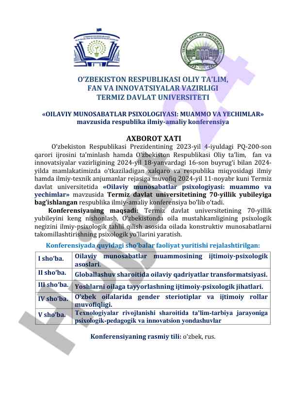 Oilaviy munosabatlar psixologiyasi: muammo va yechimlar