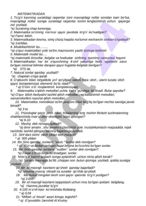Matematika o‘qitish metodlari va kompetensiya elementlari