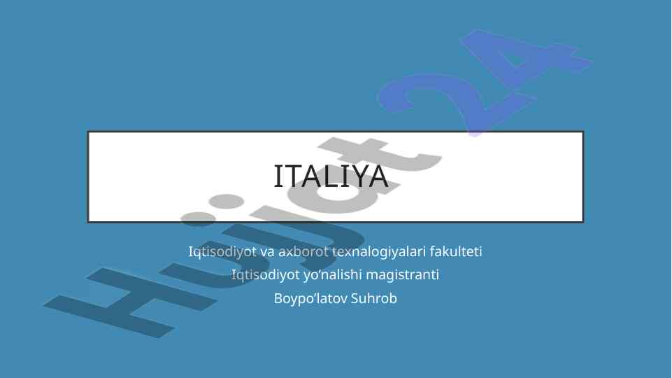 Italiyaning iqtisodiy rivojlanishi va muammolari