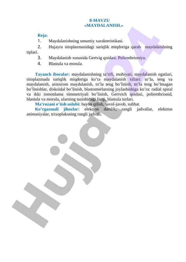 Maydalanish tiplari va xususiyatlari