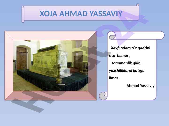 Ahmad yassaviy asarlarida jaholat tahlili