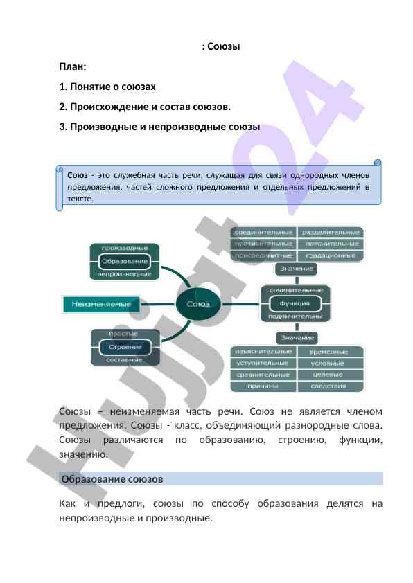 Союзы: понятие, происхождение и строение