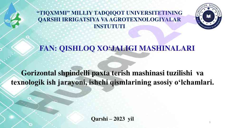 Qishloq xo‘jaligi mashinalari tahlili