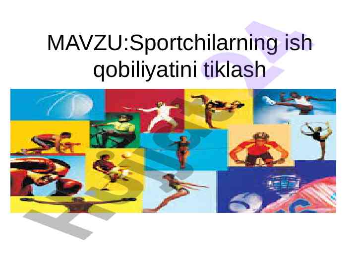 Sportchilarning ish qobiliyatini tiklash oziqlanishi