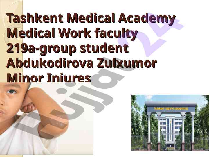 Minor injuries management in medical care facilities