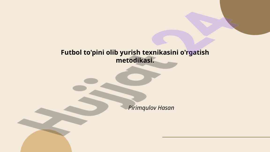 Futbol To'pini Olib Yurish Texnikasini O'rgatish