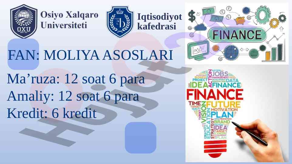 Davlat krediti va mahalliy byudjetlar moliyasi