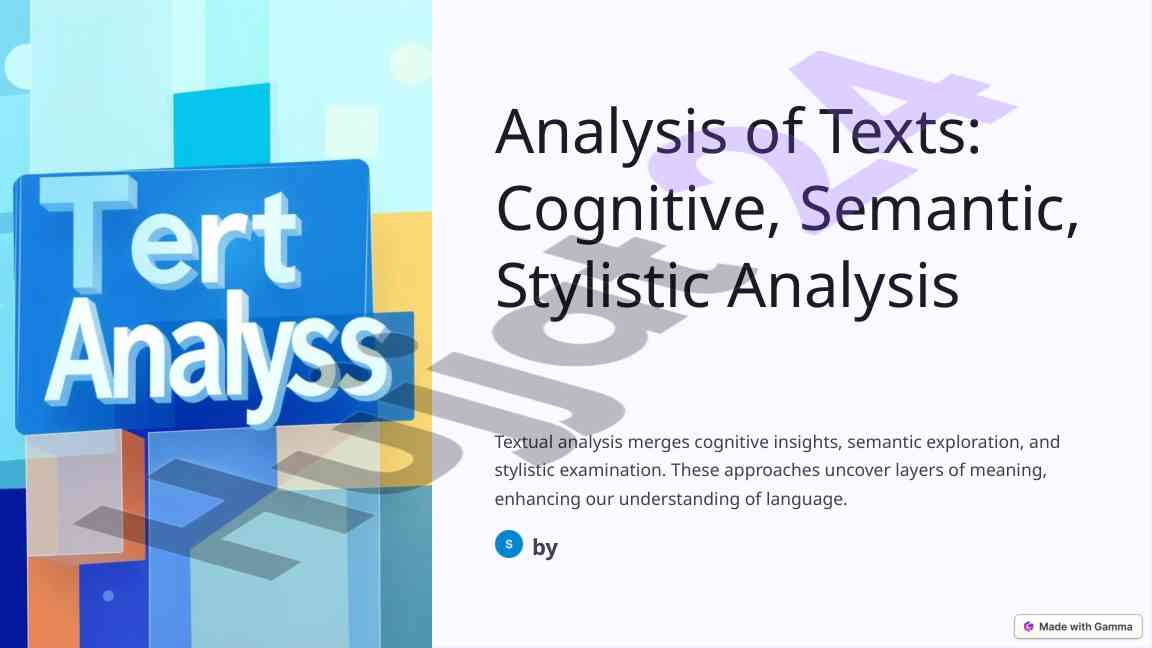 Textual analysis: cognitive and semantic insights