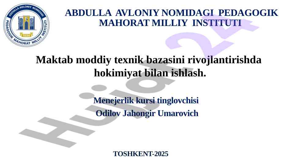 Maktab moddiy texnik bazasini rivojlantirish