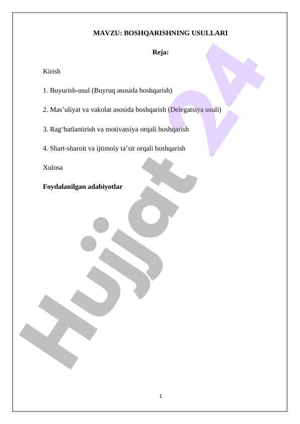 Boshqarish usullari va transport tizimlarining ahamiyati