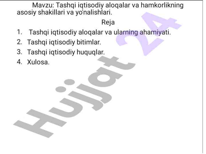 O‘zbekiston tashqi iqtisodiy aloqalari muvaffaqiyati