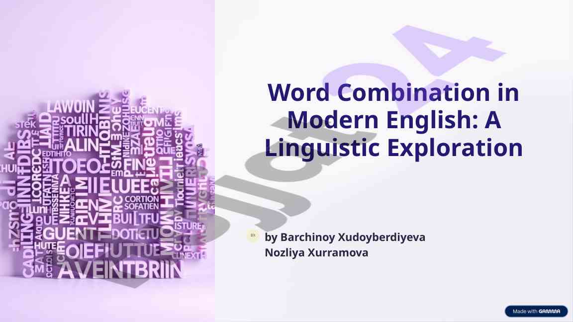 Word combination techniques in modern english language