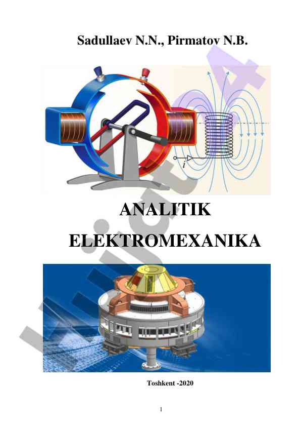 Analitik elektromexanika: o‘quv qo‘llanma