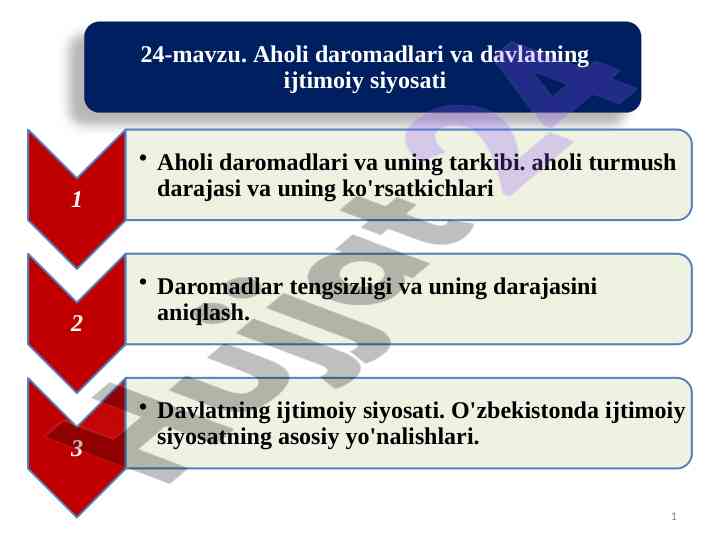 Aholi daromadlari va davlatning ijtimoiy siyosati