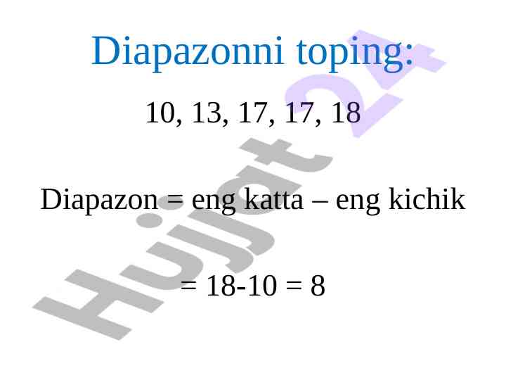 Statistika va standart og'ish hisoblash usullari