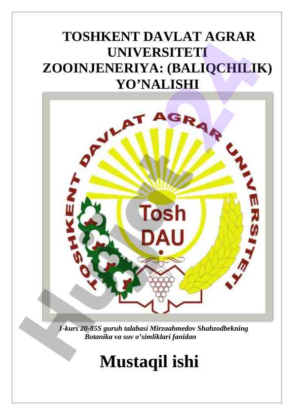 O'simlik hujayrasining tuzilishi va ahamiyati