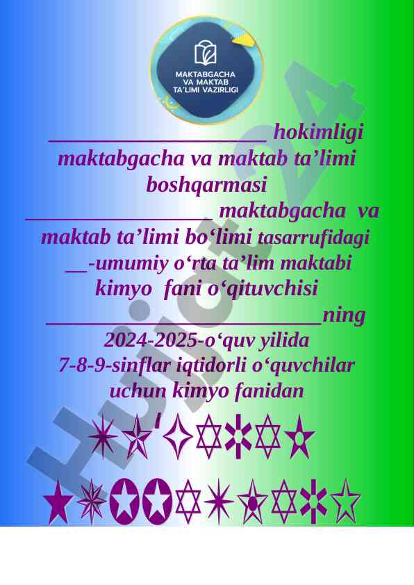 Kimyo fani bo‘yicha to‘garak faoliyatlari