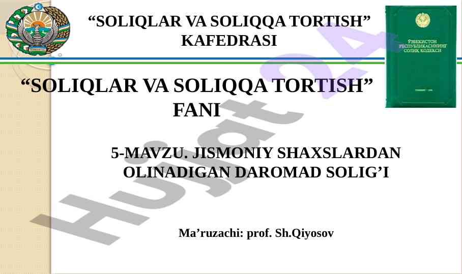 Jismoniy shaxslardan olinadigan daromad solig'i tahlili