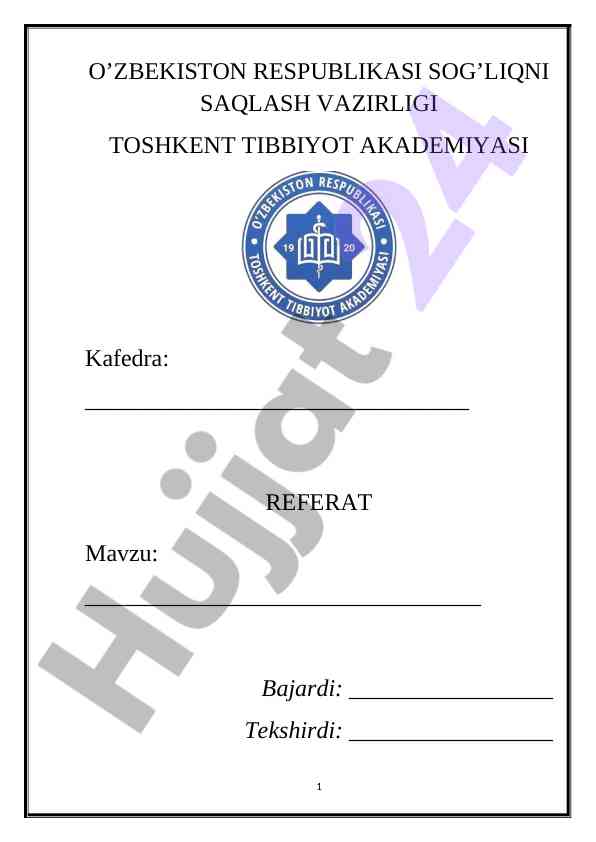 Qon bio suyuqliklari haqida referat