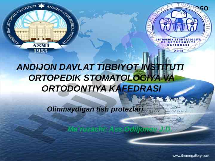 Olinmaydigan tish protezlari haqida ma'ruza