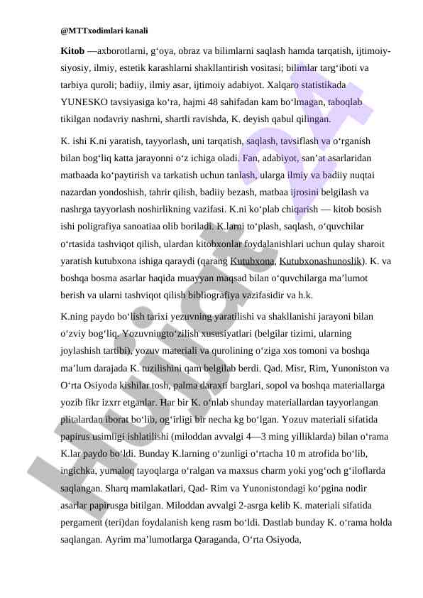 Kitob nomi va uning ahamiyati haqida