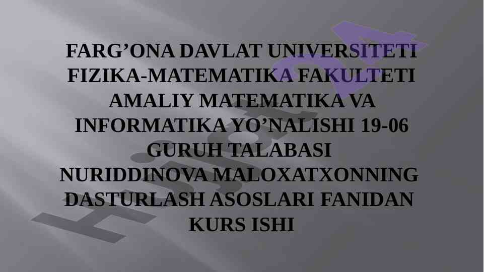 C# dasturlash tilida polimorfizm tushunchasi