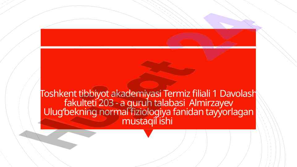 Ichki sekretsiya bezlari fiziologiyasi bilan tanishuv