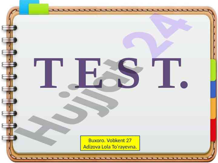 Matematika testi buxorodan