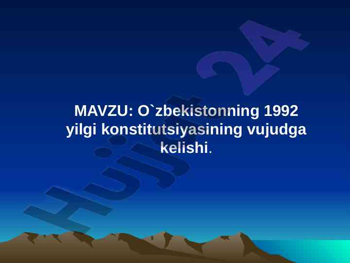 O'zbekistonning 1992 yilgi konstitutsiyasining tarixi