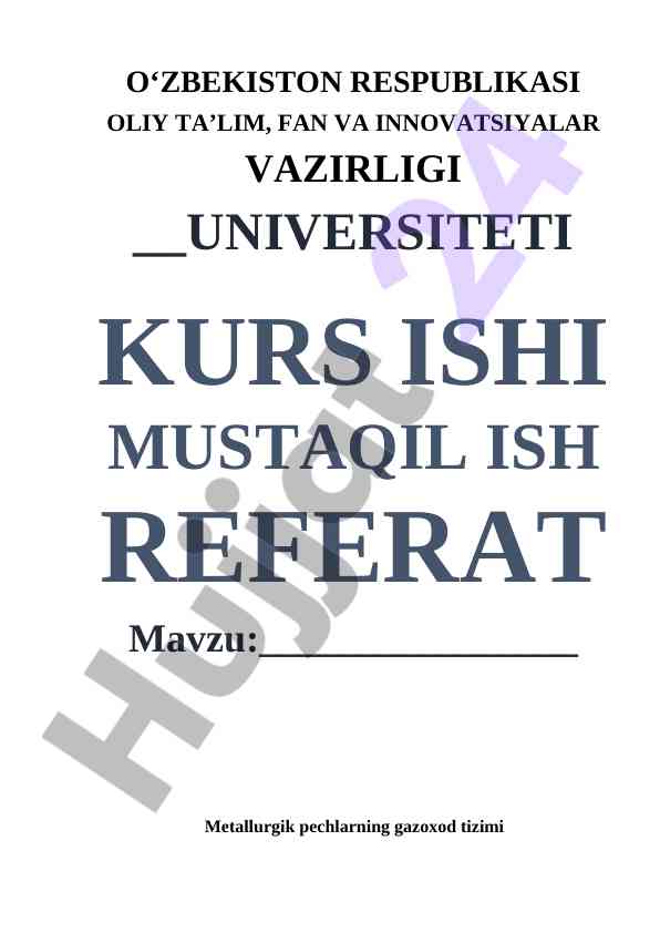 Metallurgik pechlarning gazoxod tizimi tuzilishi
