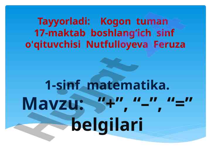 Matematika darsida amallarni oʻrganish