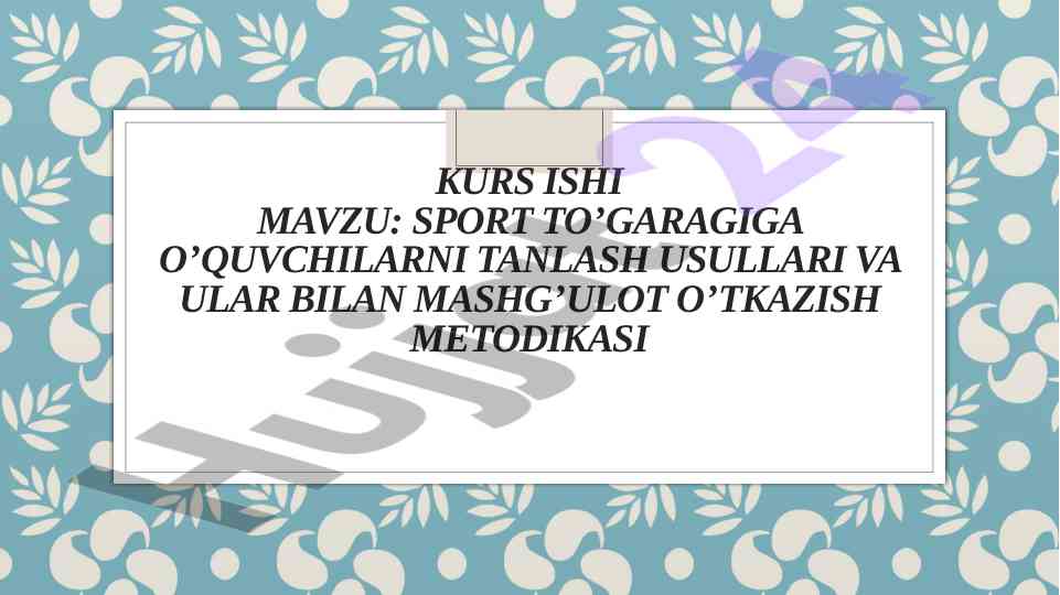 Sport To‘garagiga O‘quvchilarni Tanlash Usullari