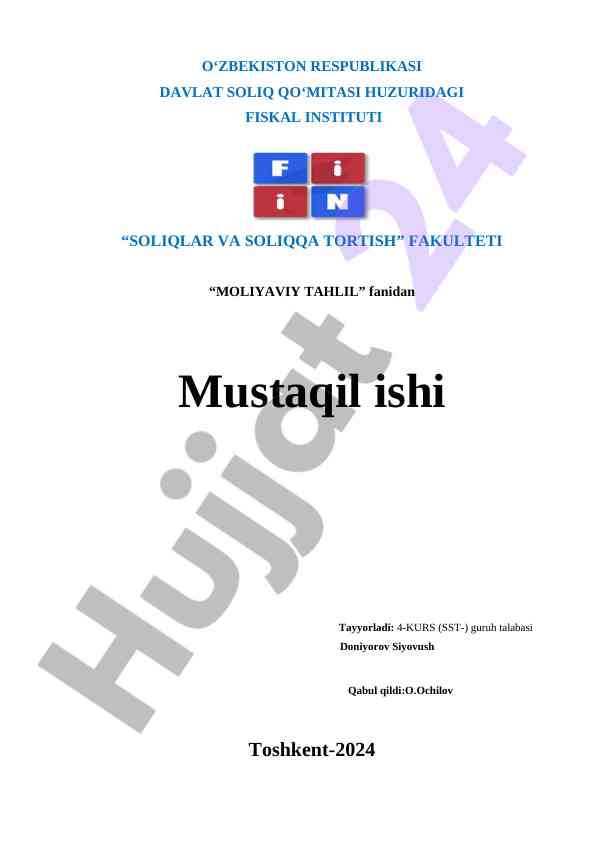 Moliyaviy tahlil asosida firma va kompaniyalar