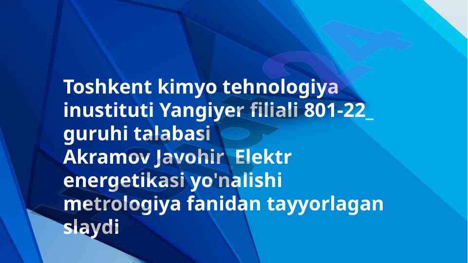 Metrologiya qonuni haqida asosiy ma'lumotlar