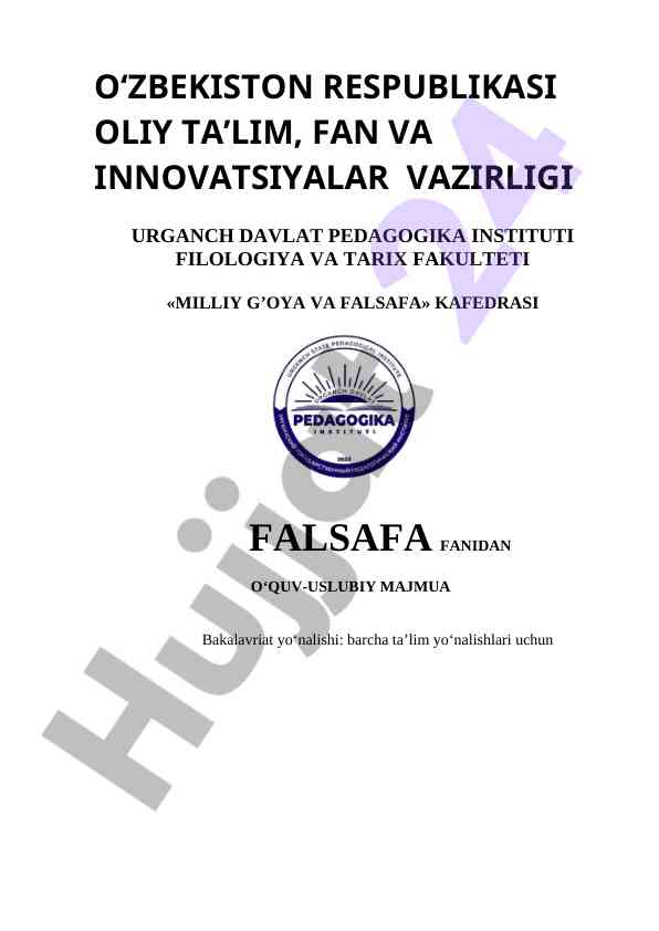 Milliy g‘oya va falsafa o‘quv uslubiy majmua 2023