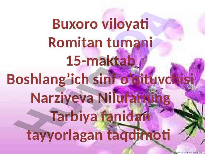 Yaxshi va yomon odatlar mavzusida taqdimot